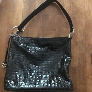 Brighton black patent leather shoulder bag